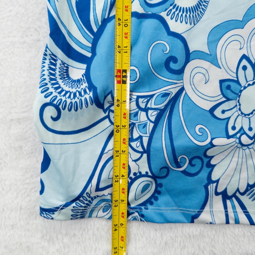 Blashe Womens Maxi Dress Medium Blue Floral Sleeveless High Slit Beachy Summer - Picture 7 of 8